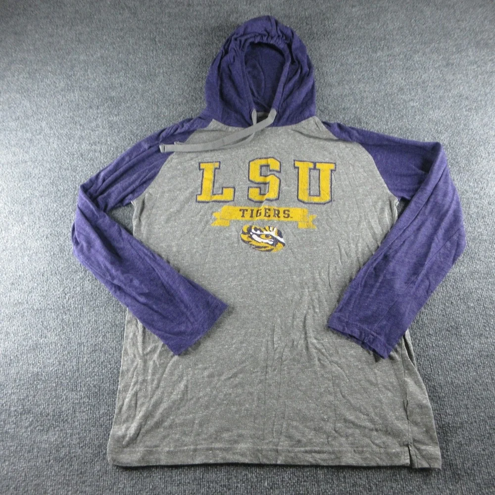 LSU Tigers Hoodie Mens Large Gray NCAA Champion Long Sleeve Shirt College